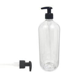 Botella 1.000 ml PET Transparente Hombro Curvo con Dosificador Negro Ancho (28/410) (copia) - Botellas