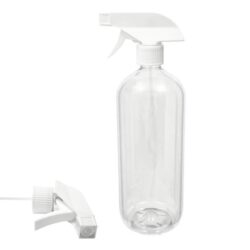 Botella 1.000 ml PET Transparente Hombro Curvo con Pistola Trigger Blanco (28/410) - Botellas