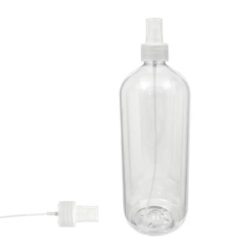 Botella 1.000 ml PET Transparente Hombro Curvo con Vaporizador Traslúcido (28/410) - Botellas
