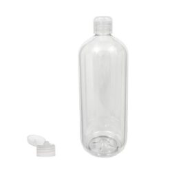 Botella 1.000 ml PET Transparente Hombro Curvo con Tapón Bisagra Traslúcido (28/410) - Botellas