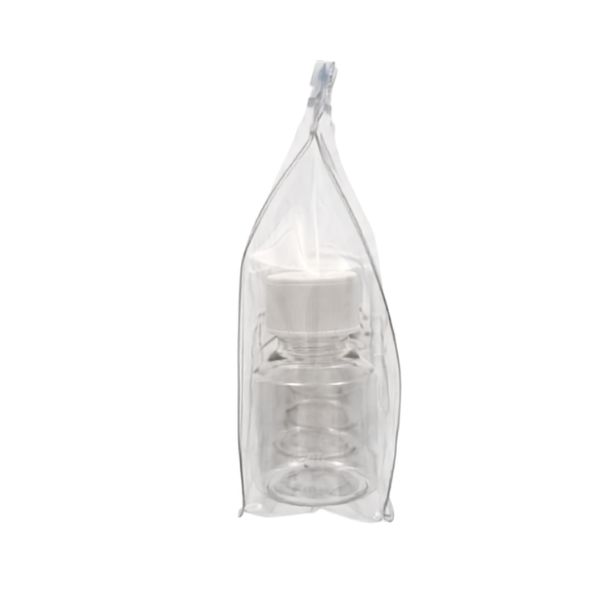 Neceser Transparente con: 4 botellas 50 ml con tapones simples blancos - Imagen 2