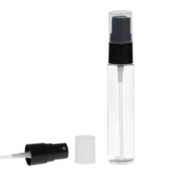 Botella 30 ml PET Cilíndrica Alta Transparente con Vaporizador Negro (18/415) (Amenities) - Amenities
